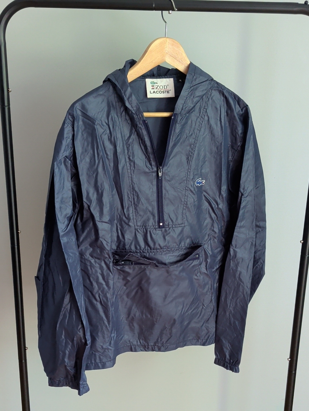 Vintage Lacoste Navy Hooded Windbreaker Pullover